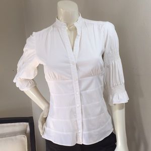 New!  Zara White Button Down w/ Beautiful Details